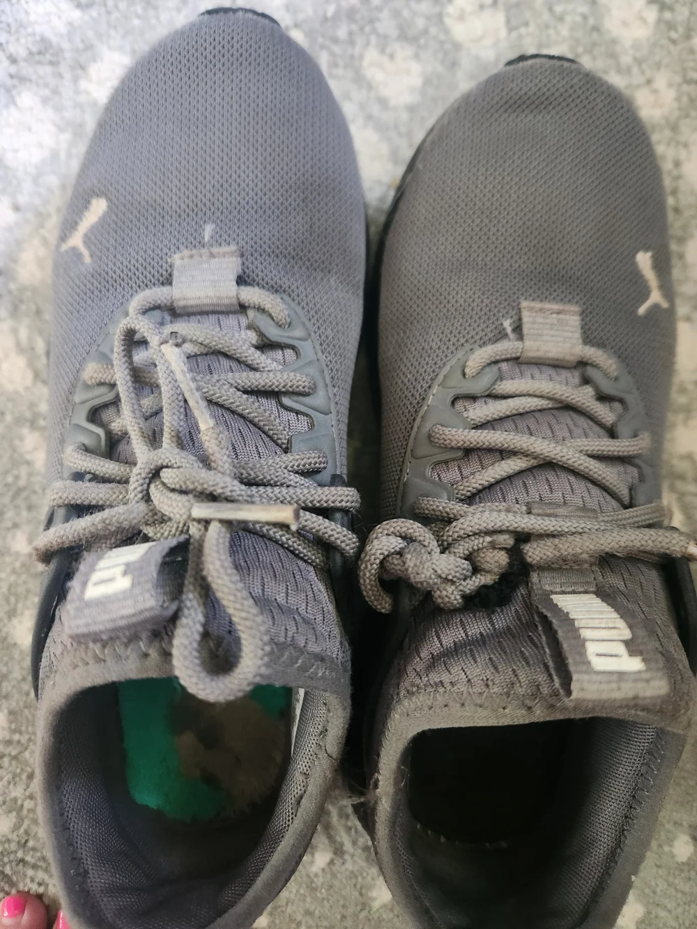 Puma Grey Mesh Athletic Sneakers